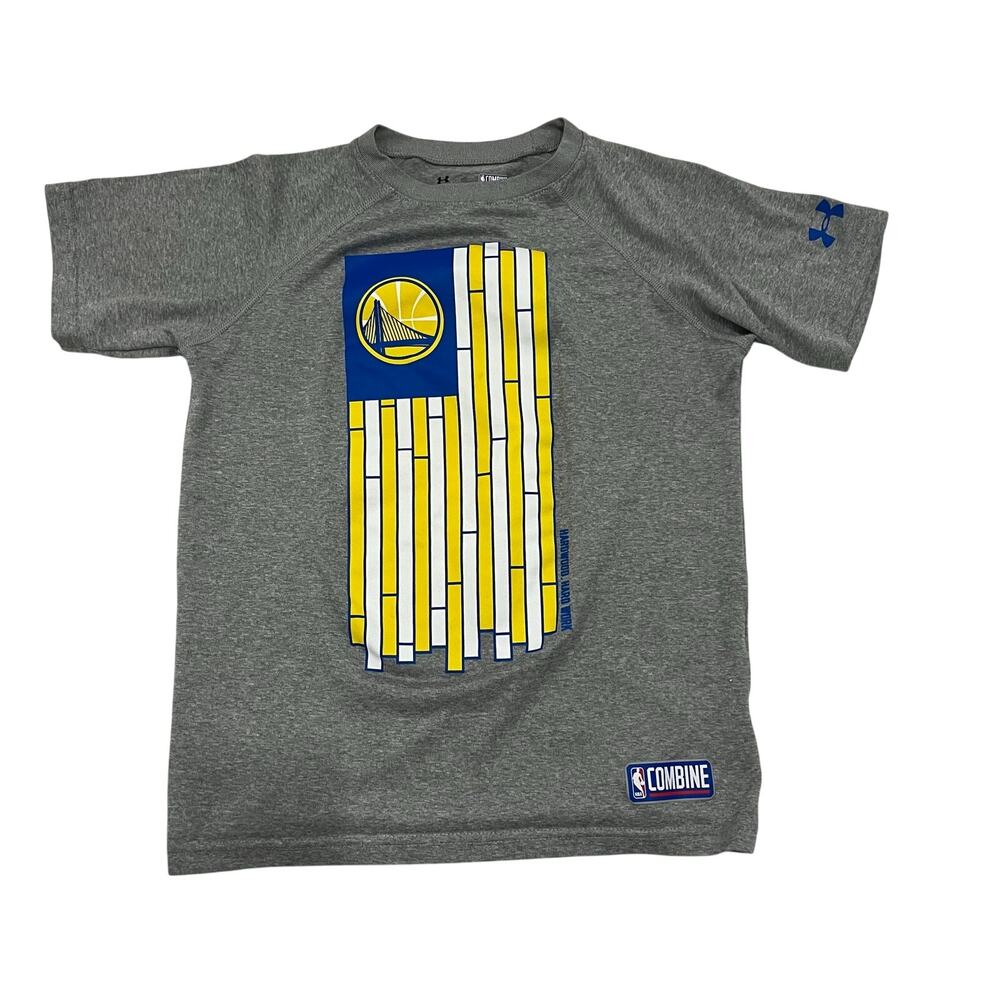 Under Armour Golden State Warriors NBA Combine Youth SM Gray HeatGear Shirt S